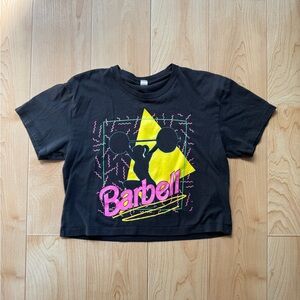Barbie Barbell cropped tee